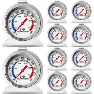10 Pack Oven Thermometer 50-300°C/100-600°F Stainless Steel Oven Thermometers wi